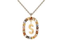 JZWCHQ Color Rainbow Pendant Letters A-Z Necklace With Chain Micro Pave Square Clasps Jewelry Lock Carabiner For Making
