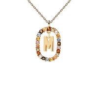 JZWCHQ Color Rainbow Pendant Letters A-Z Necklace With Chain Micro Pave Square Clasps Jewelry Lock Carabiner For Making