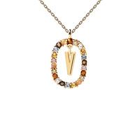 JZWCHQ Color Rainbow Pendant Letters A-Z Necklace With Chain Micro Pave Square Clasps Jewelry Lock Carabiner For Making