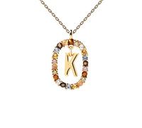 JZWCHQ Color Rainbow Pendant Letters A-Z Necklace With Chain Micro Pave Square Clasps Jewelry Lock Carabiner For Making