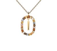 JZWCHQ Color Rainbow Pendant Letters A-Z Necklace With Chain Micro Pave Square Clasps Jewelry Lock Carabiner For Making