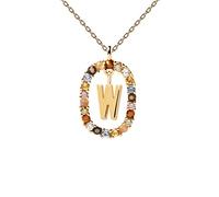 JZWCHQ Color Rainbow Pendant Letters A-Z Necklace With Chain Micro Pave Square Clasps Jewelry Lock Carabiner For Making