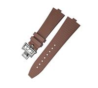 JZWCHQ Convex Type Fluoros Rubber Watch Bands 24x7mm Fit for Overseas Quick Release Silicone Strap Screw Buckle Origin China