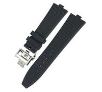 JZWCHQ Convex Type Fluoros Rubber Watch Bands 24x7mm，For Vacheron Constantin Overseas Device Quick Series replacement Watch Strap