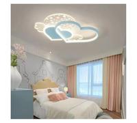 JZWCHQ Creative Cartoon Ceiling Lamp Living Room Children's Bedroom Boy Girl Love Wings Chandelier Warm Romantic Room Decor Light(Dimmable,Pink 55cm)