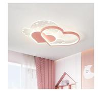 JZWCHQ Creative Cartoon Ceiling Lamp Living Room Children's Bedroom Boy Girl Love Wings Chandelier Warm Romantic Room Decor Light(Dimmable,Pink 55cm)