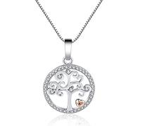 JZWCHQ crystal tree of life round pendant necklace 925 heart choker necklaces women party jewelry