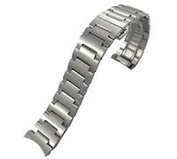 JZWCHQ Curved End Solid Stainless Steel Watch Band 21mm For MIDO M021.431 For MIDO 40mm Commander Watch Series Silver Men Wrist Strap watch strap