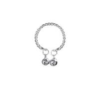 JZWCHQ Dainty Ball Bell 925 Sterling Silver Adjustable Open Ring for Women Girls Expandable Boho Twisted Statement Finger Rings Comfort Fit Cute Charms Dangle Jewelry Christmas BFF Gift