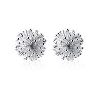 JZWCHQ Dandelion Sterling Silver Stud Earrings for Women Men Hypoallergenic Flower Seed Cluster Ear Tragus Post Cute Lovely Sleeper Earrings Tiny Lightweight Jewelry Gifts for Best Friend