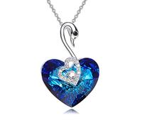 JZWCHQ Decorated With Crystal Pendant Heart Shaped Trendy Blue Engagement Fashion Jewelry Sexy Female