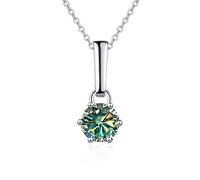 JZWCHQ Decorations Accessories 1 to 2 Moissanite Diamond Necklaces for Women, D Color Round Cut Blue/Yellow/Pink Diamond Necklace, Jewelry s for Women Beautiful