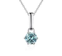 JZWCHQ Decorations Accessories 1 to 2 Moissanite Diamond Necklaces for Women, D Color Round Cut Blue/Yellow/Pink Diamond Necklace, Jewelry s for Women Beautiful