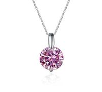 JZWCHQ Decorations Accessories 1 to 3ct Moissanite Pendant Necklace for Women, D Color Yellow/Blue/Pink Moissanite Diamond Necklaces, Jewelry s for Wife Mom Beautiful