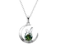JZWCHQ Decorations Accessories 1CT Moissanite Diamond Necklaces for Women, D Color Yellow/Blue/Pink Moissanite Pendant Necklaces, Rabbit Jewelry s Beautiful