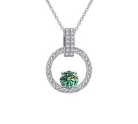 JZWCHQ Decorations Accessories 1CT Moissanite Necklace for Women, D Color Pink/Blue/Yellow Diamond Pendant Necklaces, Necklaces for Wife Mom Beautiful