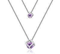 JZWCHQ double layer crystal square pendant necklace for women wedding jewelry choker