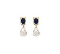 JZWCHQ Earrings Embedded Lapis Lazuli Square Earrings Embellished Small Rhinestone Dangle Earrings Women High-end earrings