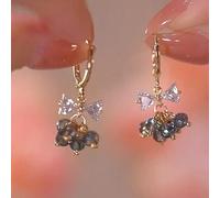 JZWCHQ Earrings for Women Pearl Inlaid Crystal Tassel Long Earrings Wedding Jewelry Birthday Gift