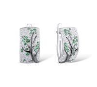 JZWCHQ earrings for women pure pink green cherry sparkling cubic zirconia jewelry