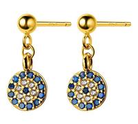 JZWCHQ Earrings for Women, S925 Silver Devil's Eye Earrings Turkey Blue Eye Earrings Cute Short Earrings silver
