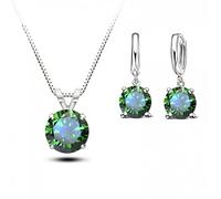 JZWCHQ earrings set dotted crystal for women girlfriend valentine 925