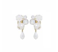 JZWCHQ Elegant Cute Pearl Shell Flower Stud Earring For Women Statement Jewelry Festive Party Banquet Jewelry High-end earrings