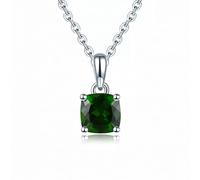 JZWCHQ emerald 925 pendant natural chrome diopside green gemstone solid chain fine jewelry Made in China