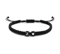 JZWCHQ EVEMATE Bracelet with Letter and Heart for couples and friends - Initial A-Z name - Braided friendshipband for women, men and Children