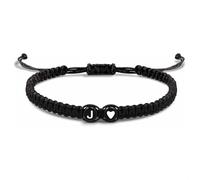 JZWCHQ EVEMATE Bracelet with Letter and Heart for couples and friends - Initial A-Z name - Braided friendshipband for women, men and Children