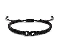 JZWCHQ EVEMATE Bracelet with Letter and Heart for couples and friends - Initial A-Z name - Braided friendshipband for women, men and Children