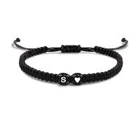 JZWCHQ EVEMATE Bracelet with Letter and Heart for couples and friends - Initial A-Z name - Braided friendshipband for women, men and Children