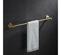 JZWCHQ Exquisite Bathroom Shelves Light Luxury Brass Brushed Towel Rail, Bathroom Towel Rack, Single And Double Rod Bathroom Pendant Wall Hanging Storage Rack (Color : Double pole 40cm)