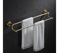 JZWCHQ Exquisite Bathroom Shelves Light Luxury Brass Brushed Towel Rail, Bathroom Towel Rack, Single And Double Rod Bathroom Pendant Wall Hanging Storage Rack (Color : Double pole 40cm)