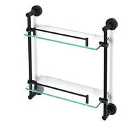JZWCHQ Exquisite Bathroom Shelves Shower Caddy Shower Caddy Double-Layer Shower Glass, Wall Mount Storage Rack, SUS304 Stainless Steel Matte Black Bathroom Shelf Bathroom Shelf Storage