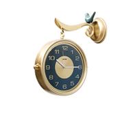 JZWCHQ Family Double Wall Clock Easy Read Two Faces Retro Quartz Clock European Modern Simple Style for Home Indoor Outdoor Wall Clocks Wall Hanging (H)