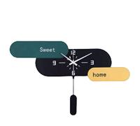 JZWCHQ Family Nordic Wall Clock Living Room Home Fashion Atmosphere Decoration Personality Wall Clocks with Pendulum Silent Non Ticking Wall Hanging (A 478x78cm/19x30in)