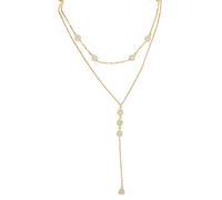 JZWCHQ Fashion 925 Sterling Silver Necklace Double Layer Heart Aaa Cubic Zirconia Tears Drop Charm Jewelry Women Sexy Long Necklace