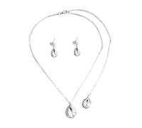 JZWCHQ Fashion Bridal Necklace and Earring Set Tassel Crystal Back Chain for Weddings Parties and Special Occasions Elegant Ladies Jewelry with Fine Workmanship