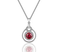JZWCHQ Fashion Jewelry Round Zircon Pendant Female Silver Pendant - Simple Creative Necklace