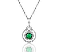 JZWCHQ Fashion Jewelry Round Zircon Pendant Female Silver Pendant - Simple Creative Necklace