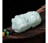 JZWCHQ Feng Shui Fortune Jade Pendant Necklace Natural Ice Jadeite Pixiu/Pi Yao Pendant Necklace Healing Stone Amulet Attracting Fortune Talisman for Prosperity Money Good Luck