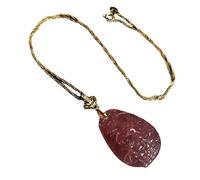 JZWCHQ Feng Shui Wealth Strawberry Crystal Nine Tailed Fox Pendant Necklace Authentic Healing Chakra Crystal Amulet Lucky Wealth Ward Off Evil Spirits Necklace Inspirational Gift for Women Men