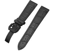 JZWCHQ For Bertofino Pilot Mark 20mm 22mm Watchband Alligator Genuine Leather Silicone Rubber Sole Watch Strap