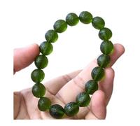 JZWCHQ for Meditation 9-10mm Meteorite Impact Glass Bracelet Natural Unprocessed Stone Crystal Energy Stone Chakra Reiki Balancing (Color : Multi-colored)