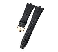 JZWCHQ For Overseas Black Blue Brown Grain Watch Bands 25mm Genuine Convex Interface Watch Strap Origin China