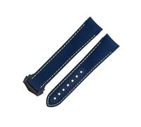 JZWCHQ for Strap AT150 300 De Ville Curved End Watch Band 20mm Yellow Line High Density Nylon Cowhide Watchbands