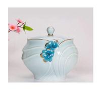 JZWCHQ Funeral Urn for Adult&Pet Ashes，Human Medium and Large Memorial Urns，Handmade Ceramics Keepsake，Burial Urn/Green/15Cm*16Cm