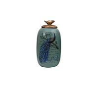 JZWCHQ Funeral Urn for Adult&Pet Ashes，Human Medium and Large Memorial Urns，Handmade Ceramics，Roses and Golden Flower Edge Keepsake/Yellow/Medium