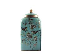JZWCHQ Funeral Urn for Adult&Pet Ashes，Human Medium and Large Memorial Urns，Handmade Ceramics，Roses and Golden Flower Edge Keepsake/Yellow/Medium
